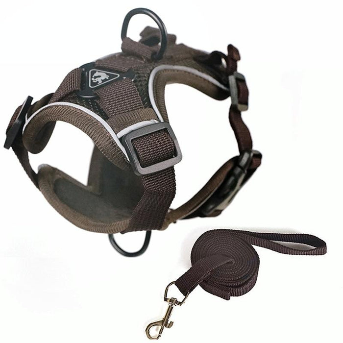 Reflective Pet Harness Set With Traction Rope Size L