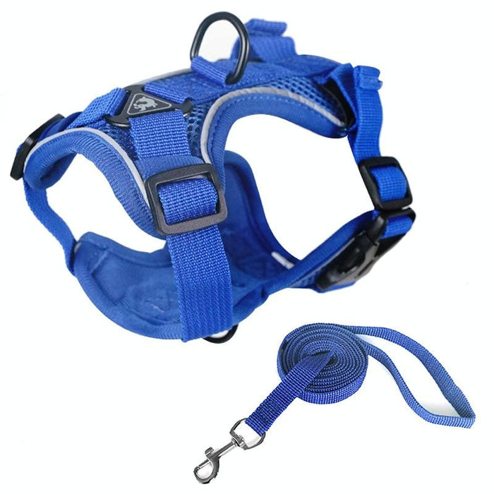 Reflective Pet Harness Set With Traction Rope Size L