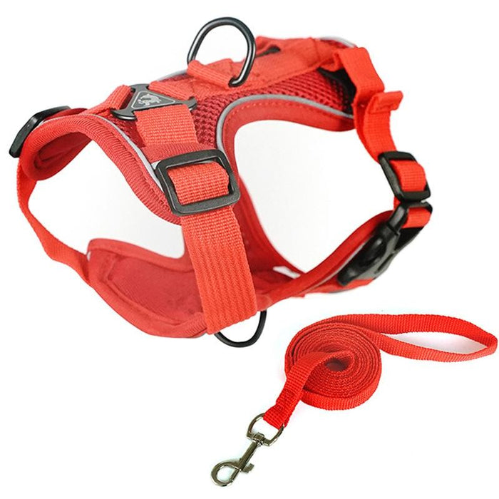Reflective Pet Harness Set With Traction Rope Size L