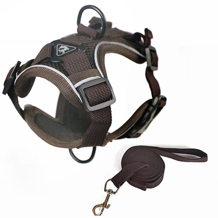 Reflective Pet Harness Set With Traction Rope Size L