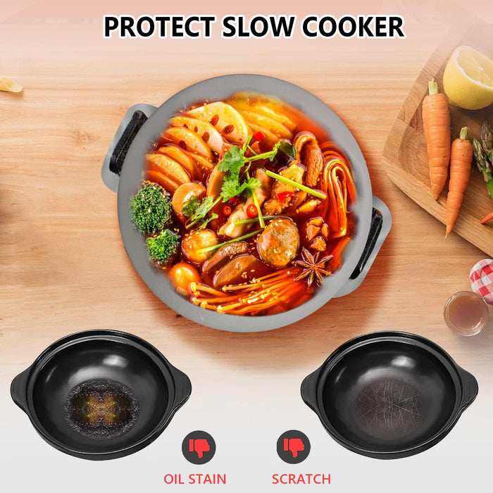 6Qt Reusable Silicone Slow Cooker Liners Leakproof Black