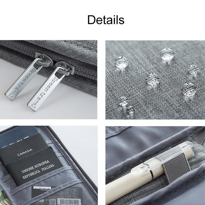 Waterproof Travel Document Bag Black Large