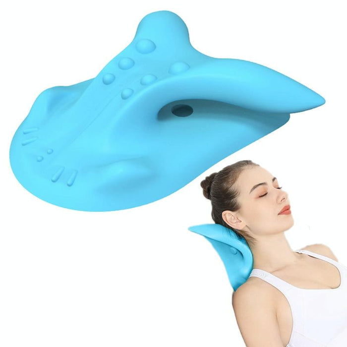 Cervical Spondylosis Correction Pillow Blue Cow Horns
