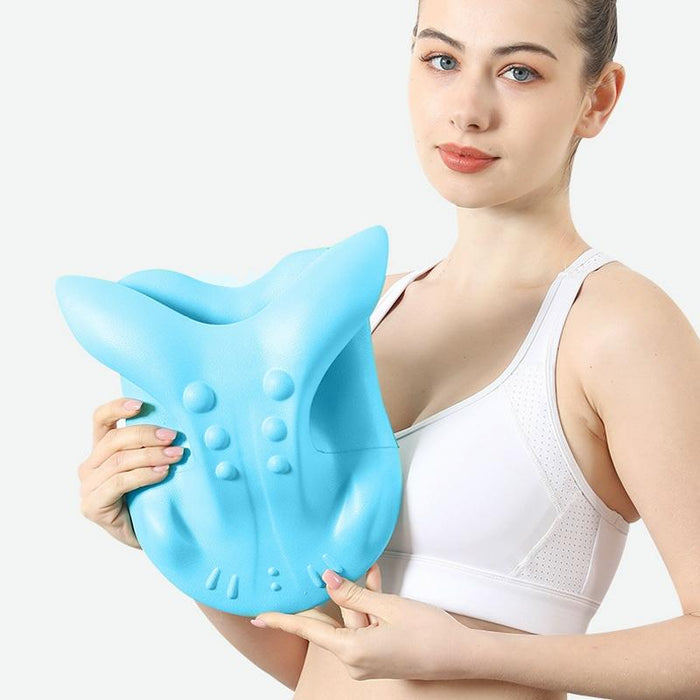 Cervical Spondylosis Correction Pillow Blue Cow Horns