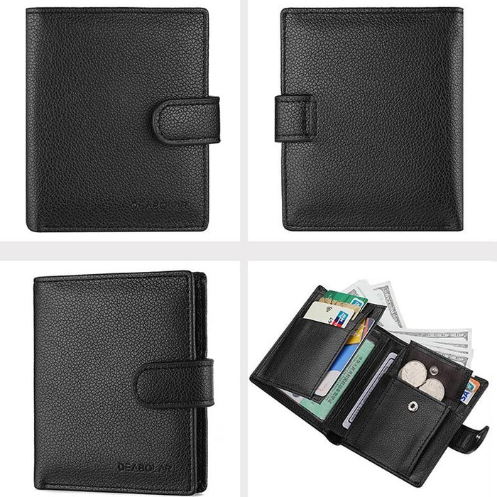 Men Vertical Coin Purse With Buckle And Zipper Card Holder And Driver License Protector