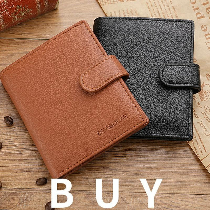 Men Vertical Coin Purse With Buckle And Zipper Card Holder And Driver License Protector
