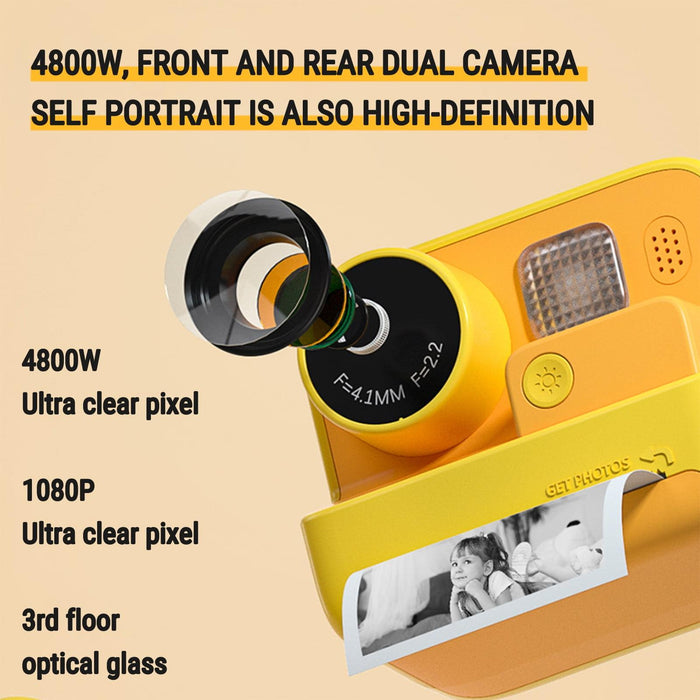 2-Inch Dual Lens Instant Print Camera For Kids