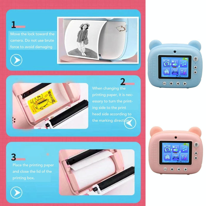 2.4 Inch 1080P Dual Lens Instant Print Camera For Kids