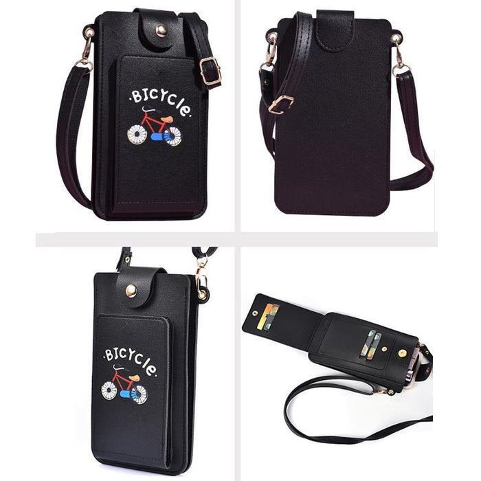 Printed Mini Shoulder Bag With Card Holder