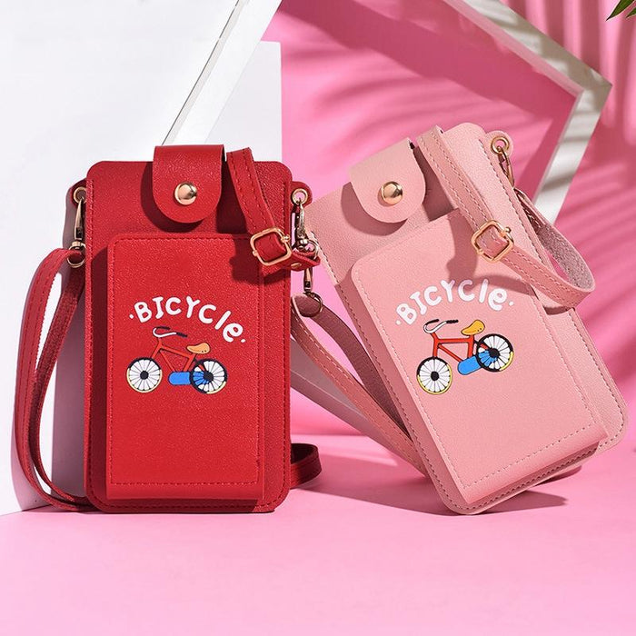 Printed Mini Shoulder Bag With Card Holder