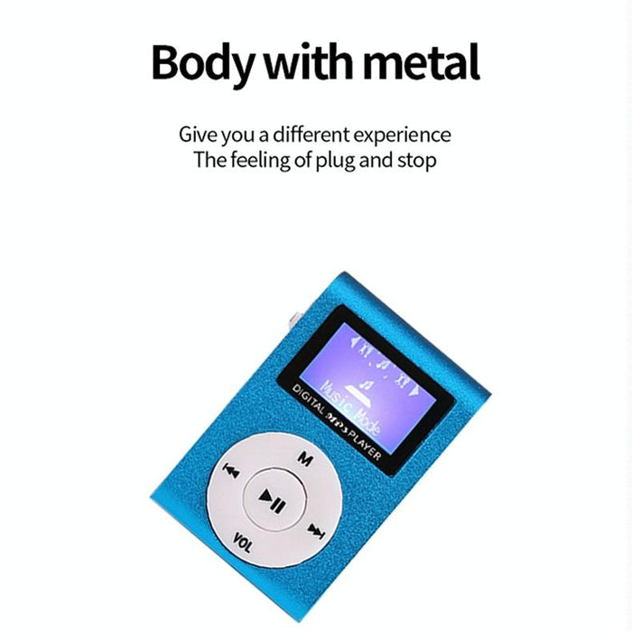 Metal Mini Mp3 Player With Screen Earphone+Cable