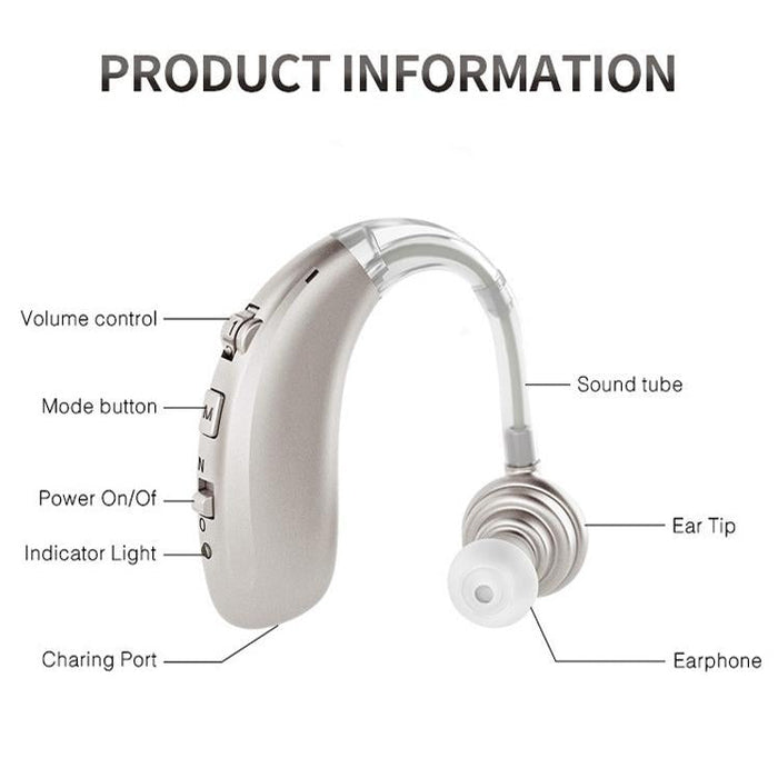 Earhook Hearing Aid With Usb Charging Noise Reduction