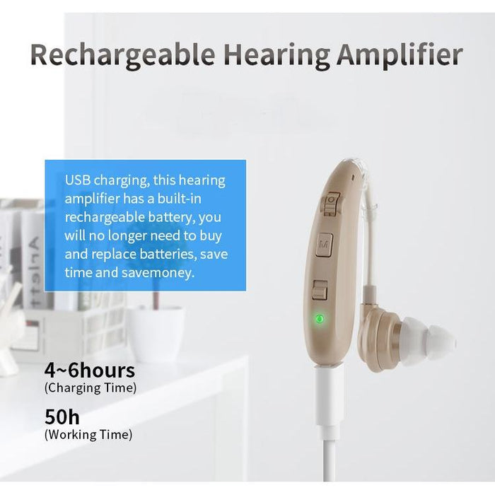 Earhook Hearing Aid With Usb Charging Noise Reduction