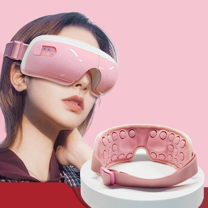 Adjustable Eye Massager With Hot Compress Black