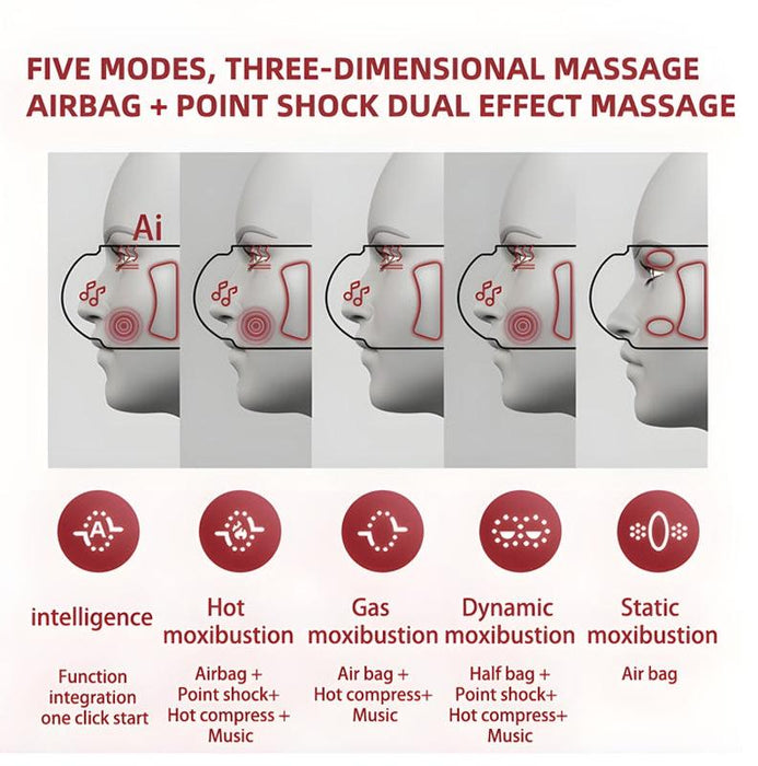 Adjustable Eye Massager With Hot Compress Black