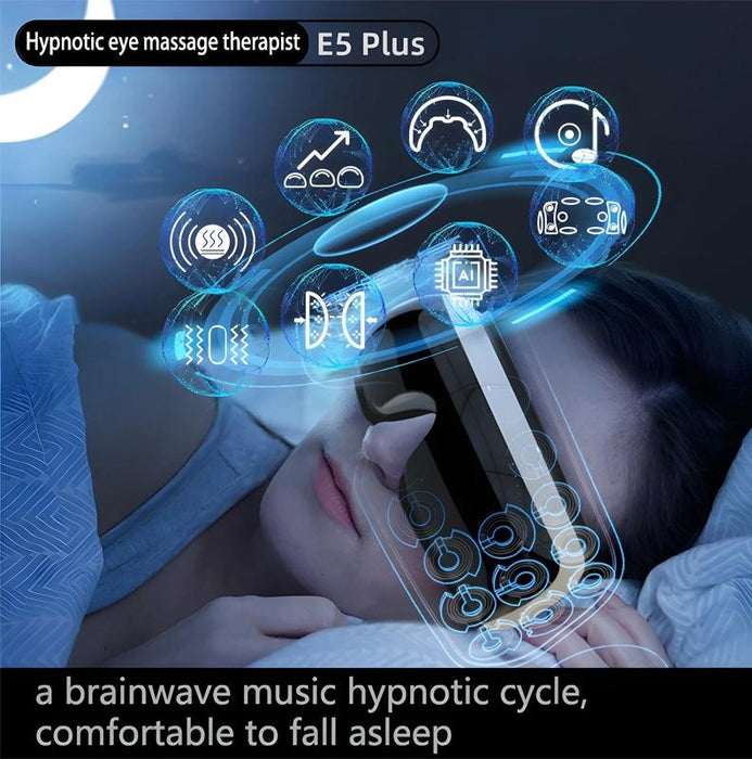 Adjustable Eye Massager With Hot Compress Black