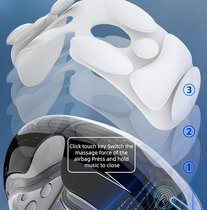 Adjustable Eye Massager With Hot Compress Black