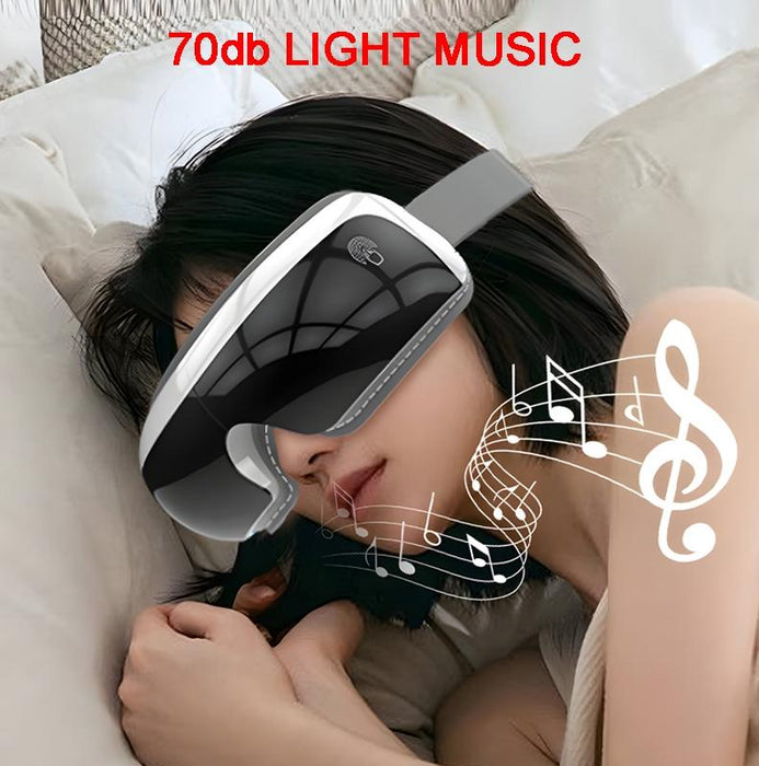 Adjustable Eye Massager With Hot Compress Black