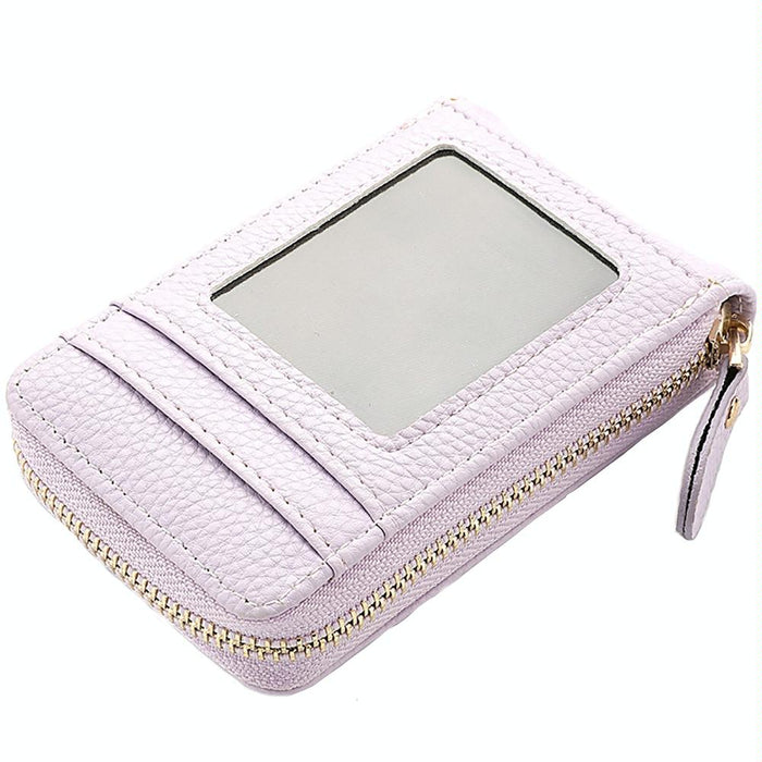 Multi Slot Short Card Holder With Zipper Coin Purse Pu Leather