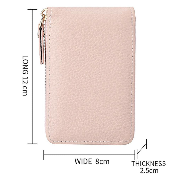Multi Slot Short Card Holder With Zipper Coin Purse Pu Leather