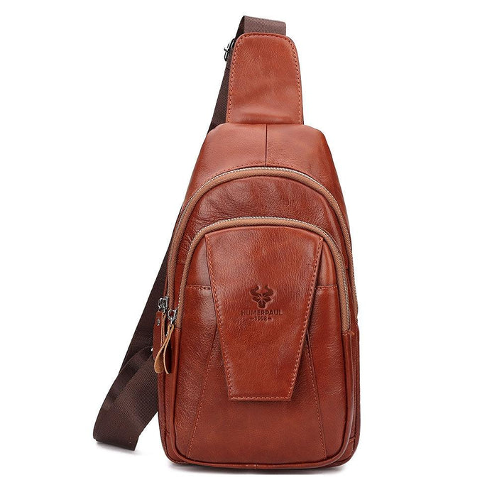 Leather Men Shoulder Bag Compact & Stylish