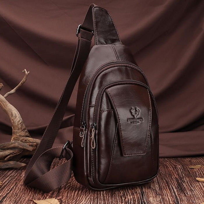 Leather Men Shoulder Bag Compact & Stylish