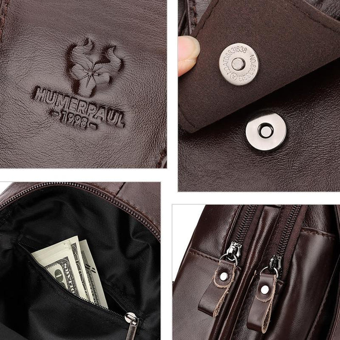 Leather Men Shoulder Bag Compact & Stylish