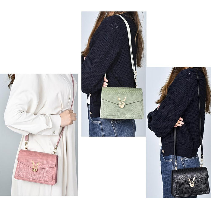 Stylish Crocodile Leather Crossbody Phone Bag