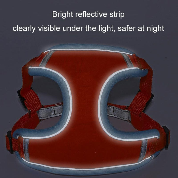 Reflective Dog Harness With Anti Break Leash Black Mesh