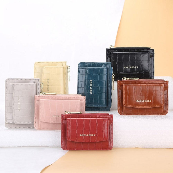 Multifunctional Crocodile Card Holder With Zipper Small Coin Purse