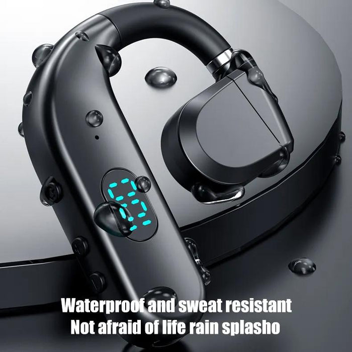 T50 Bluetooth 5.3 Wireless Headphone Single Ear Digital Display Stereo Earbuds Colour Boxed Black