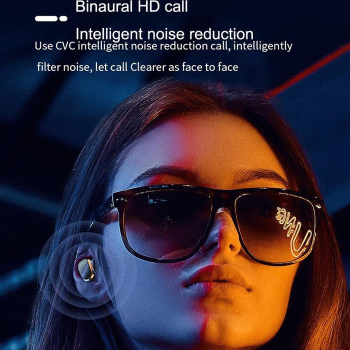 Digital Display Earphones In-Ear High Power Gaming Wireless Sports Tws Earphones Black