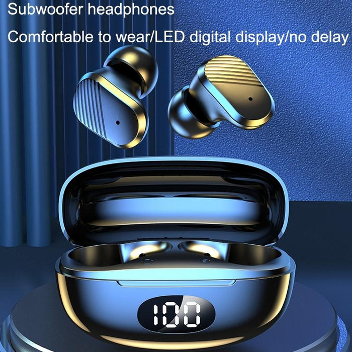 Digital Display Earphones In-Ear High Power Gaming Wireless Sports Tws Earphones Black