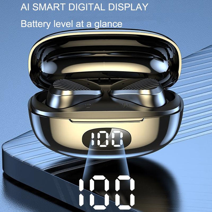 Digital Display Earphones In-Ear High Power Gaming Wireless Sports Tws Earphones Black