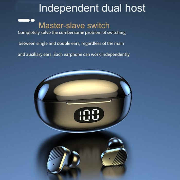 Digital Display Earphones In-Ear High Power Gaming Wireless Sports Tws Earphones Black