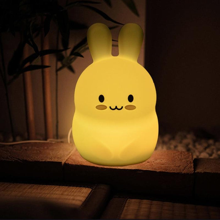 Rabbit Silicone Pat Night Light Colour Changing Children Gift Compatible With Most Devices