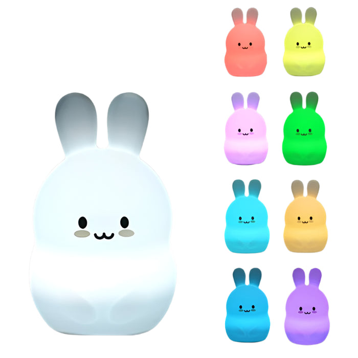 Rabbit Silicone Pat Night Light Colour Changing Children Gift Compatible With Most Devices