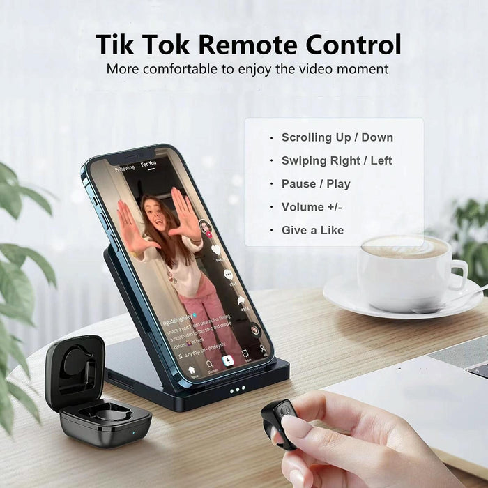 Bluetooth Fingertip Remote Ring Cherry Pink