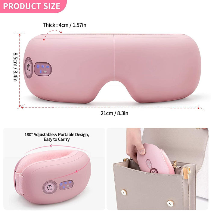 Rechargeable Eye Massager With Heat Air Pressure & Vibration