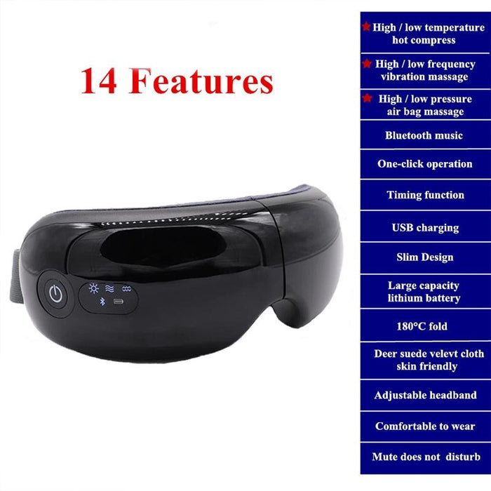 Rechargeable Eye Massager With Heat Air Pressure & Vibration