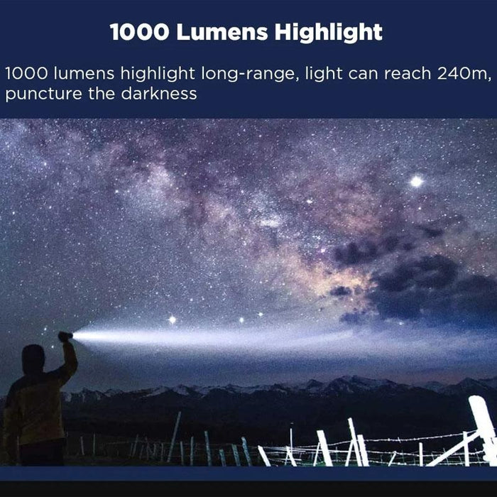 6-In-1 Outdoor Emergency Flashlight Black