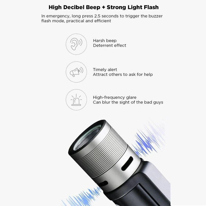6-In-1 Outdoor Emergency Flashlight Black