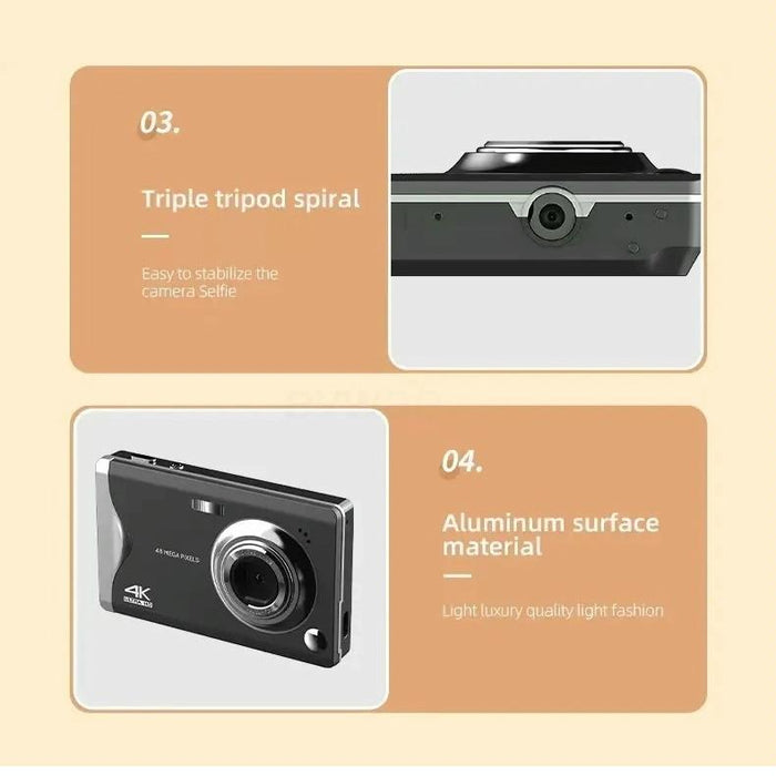 3.0 Inch Ips Screen 4K Hd Autofocus Camera