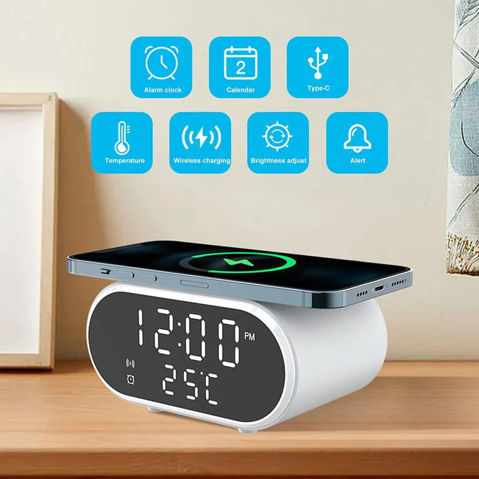 15W Wireless Charger With Mirror & Clock