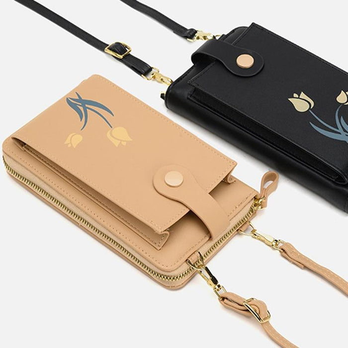 Floral Single Shoulder Cell Phone Bag For Women