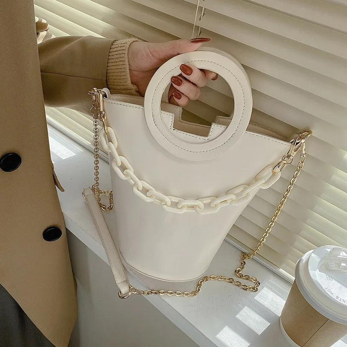 Stylish Round Chain Crossbody Bag For Women