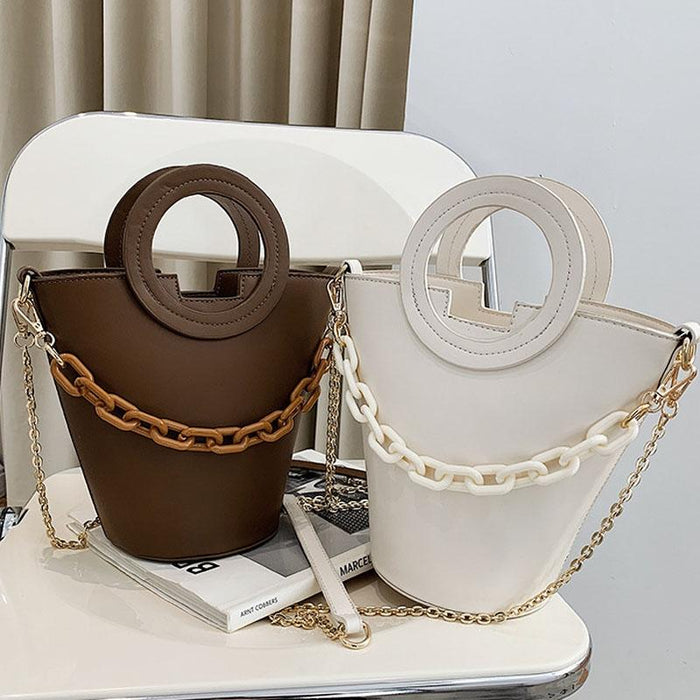 Stylish Round Chain Crossbody Bag For Women