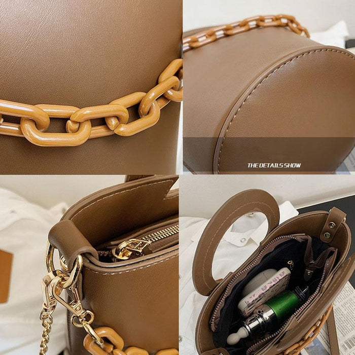 Stylish Round Chain Crossbody Bag For Women