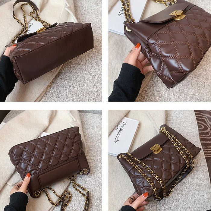 Versatile Rhombic Chain Crossbody Bag For Women