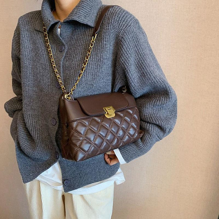 Versatile Rhombic Chain Crossbody Bag For Women